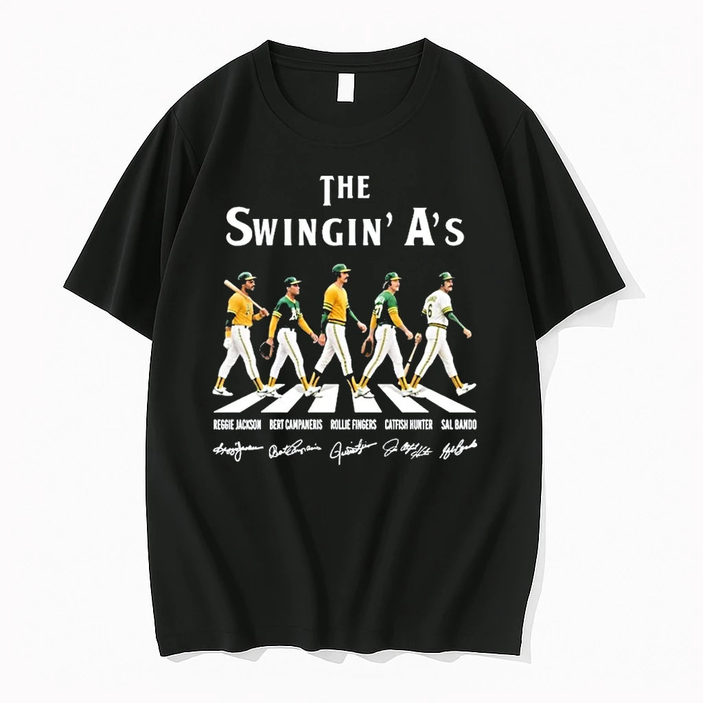Officials Oakland Athletics The Swingin As Road Abbey Signatures Premium T Shirt