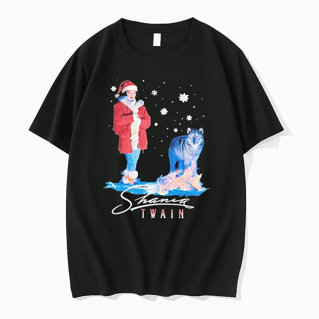Officials Shania Twain Holiday Wolf Christmas Premium T Shirt