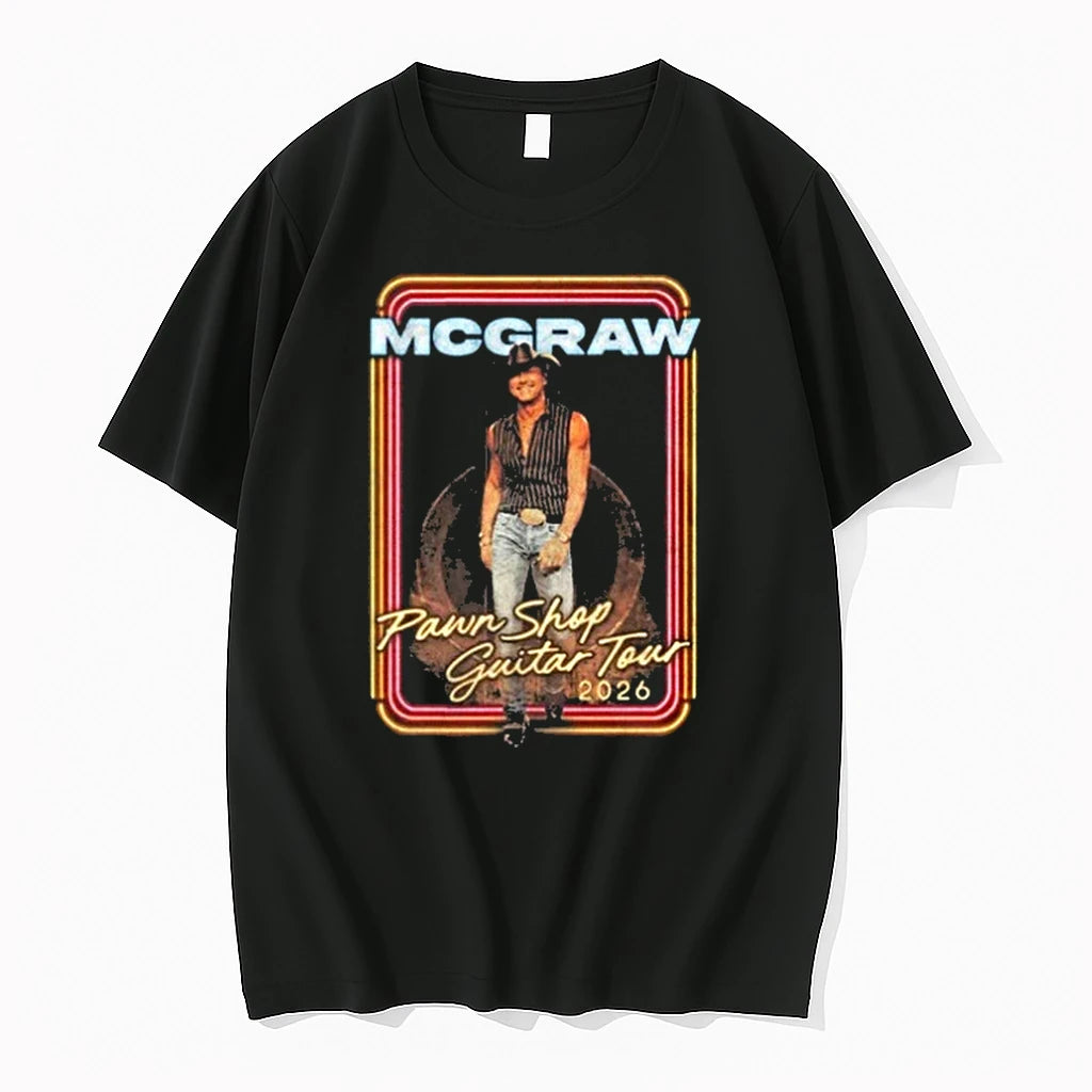 Officials Tim Mcgraw Pawn Shop Guitar Tour 2026 Dates Neon Premium T Shirt