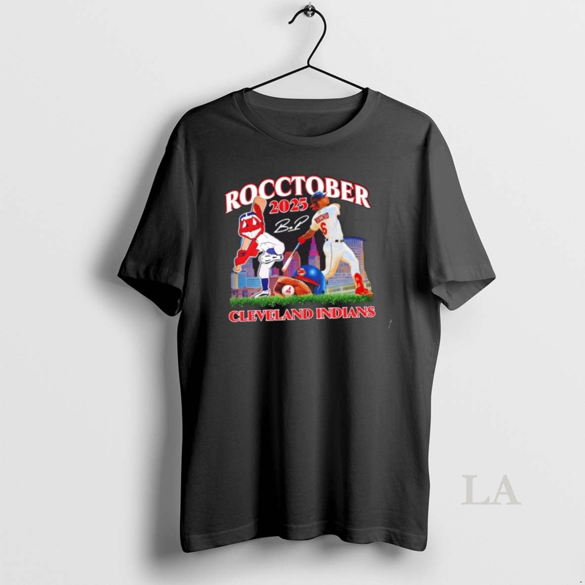 Original 2025 Rocctober Brayan Rocchio And Cleveland Indians Mascot Signature