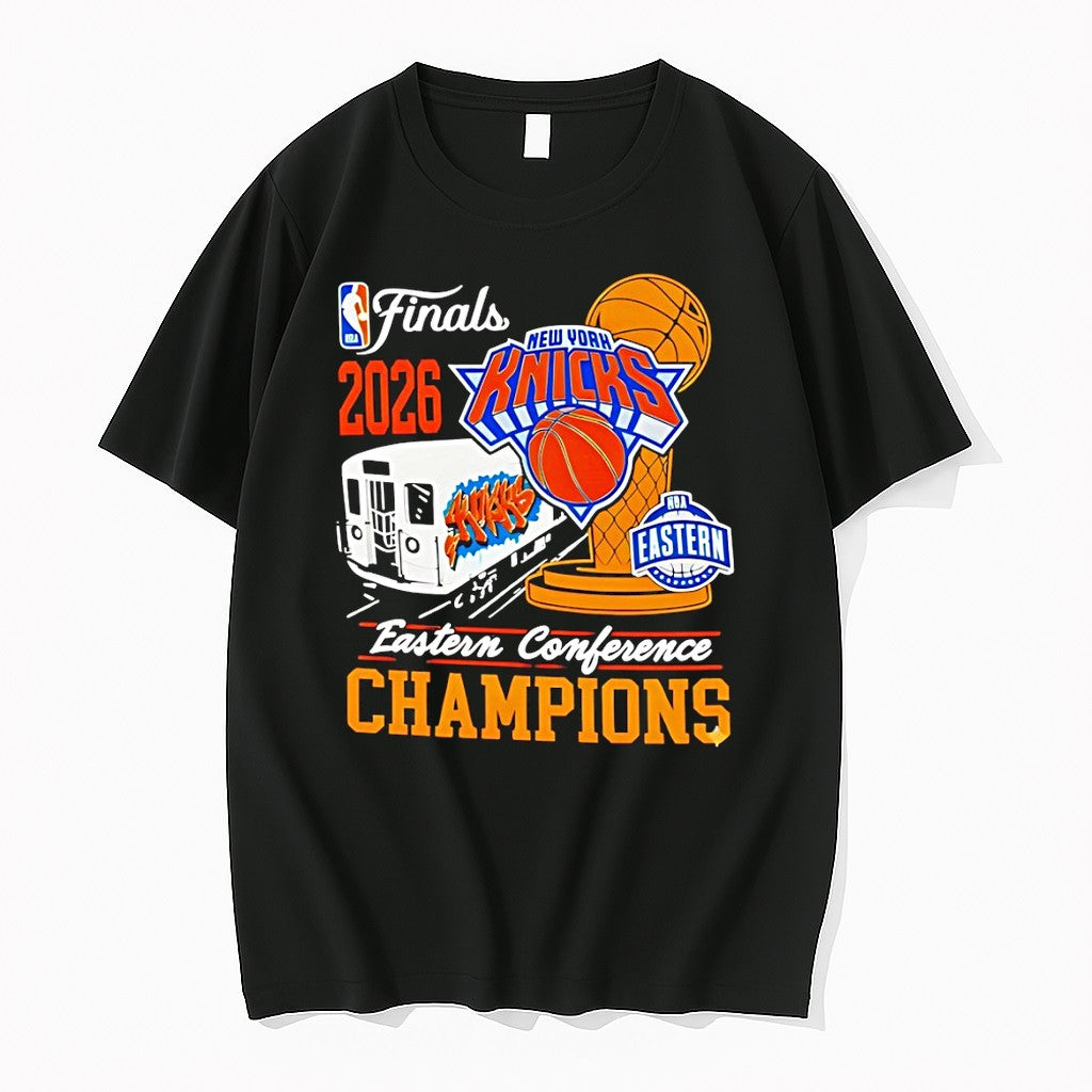 Original 2026 Knicks Eastern Conference Champions Nba New York Basketball Graphic Tee Tshirts