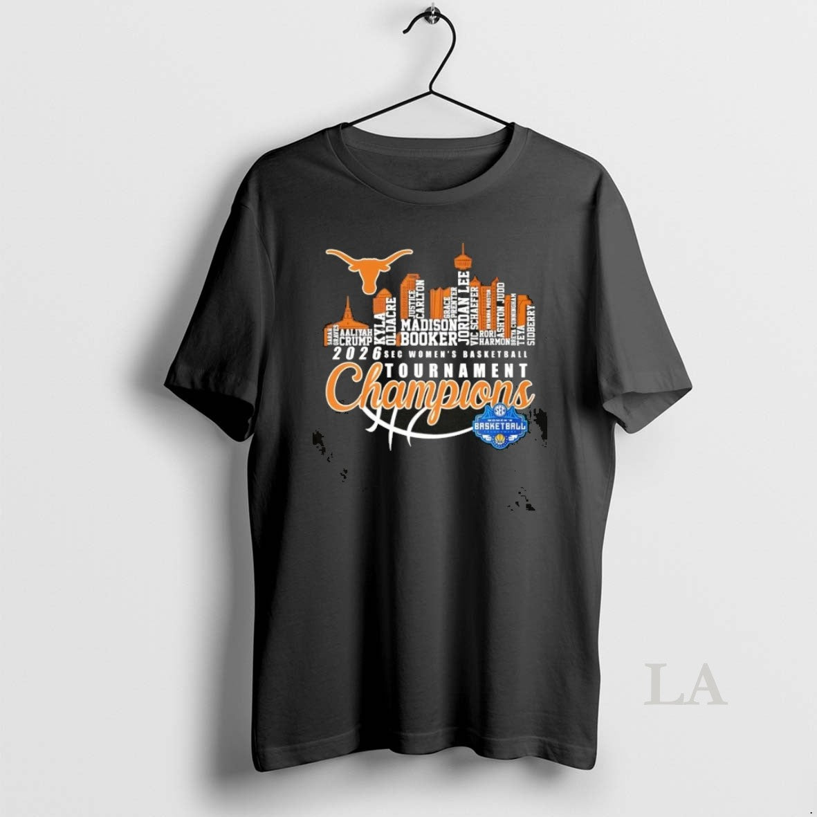 Original 2026 Sec Womens Basketball Tournament Champions Texas Longhorns All Names City Skyline