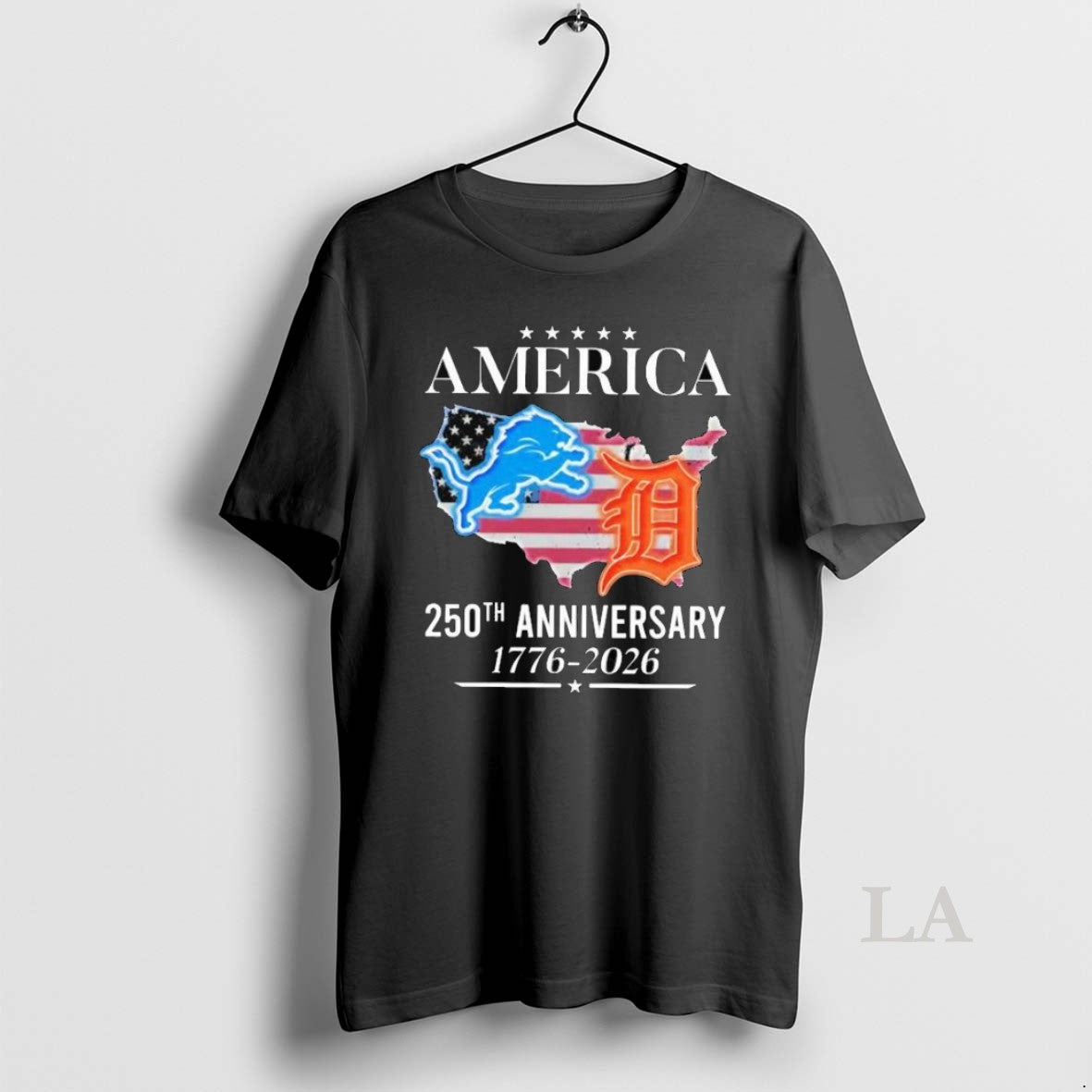 Original America Detroit Lions And Detroit Tigers 250th Anniversary 1776 2026 Long Sleve
