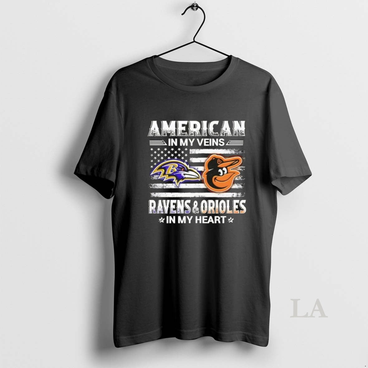 Original American In My Veins Baltimore Sports Ravens And Orioles In My Heart