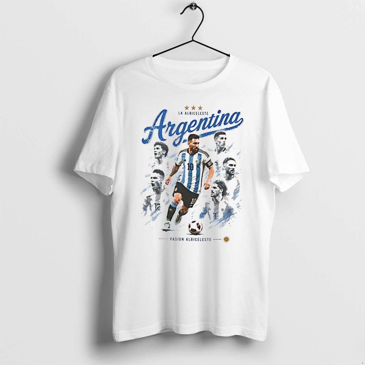 Original Argentina World Cup Lional Messi And Teammates Graphic Tee Tshirts Jpg