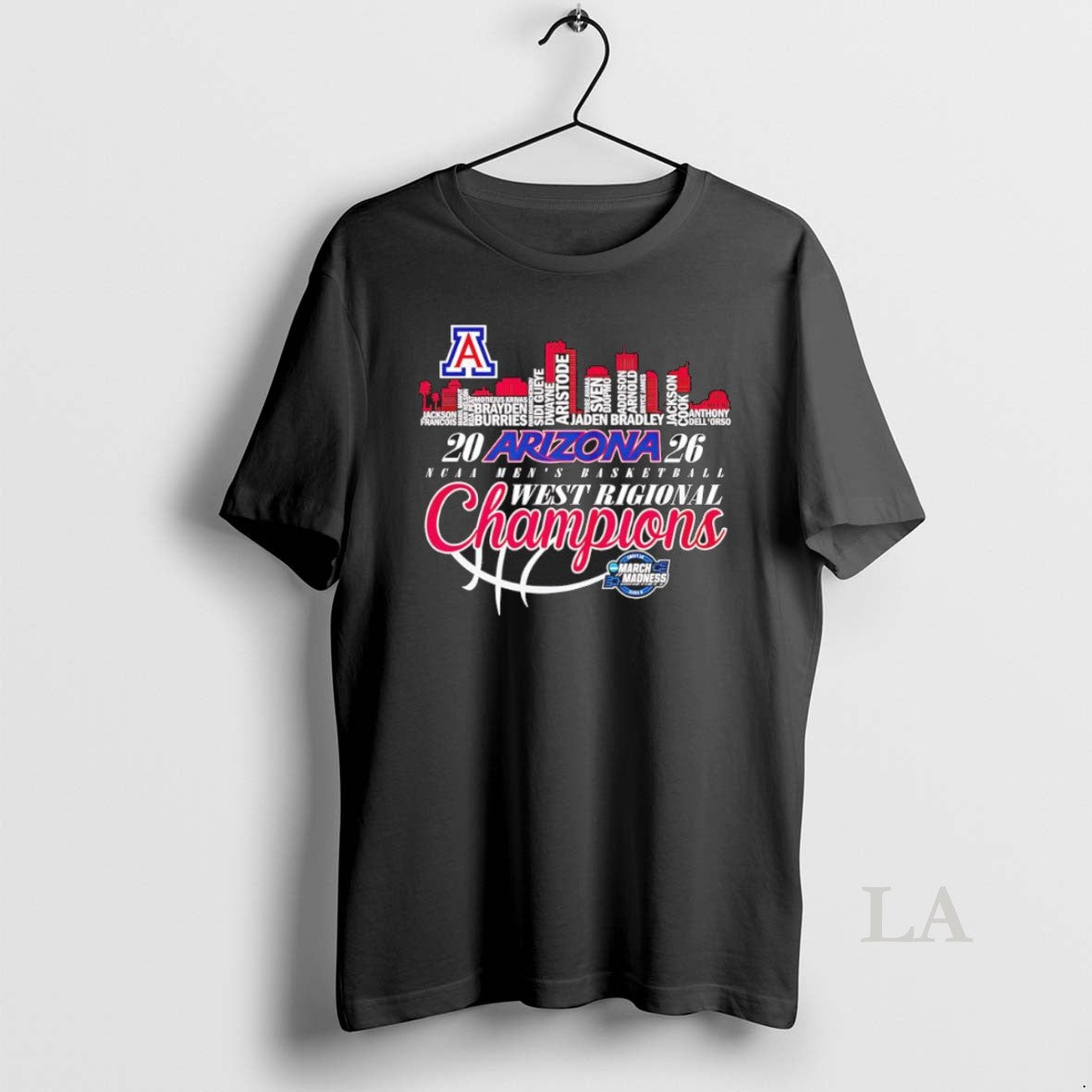 Original Arizona Wildcats Ncaa Mens Basketball Big 12 West Regional 2026 Player Name Skyline