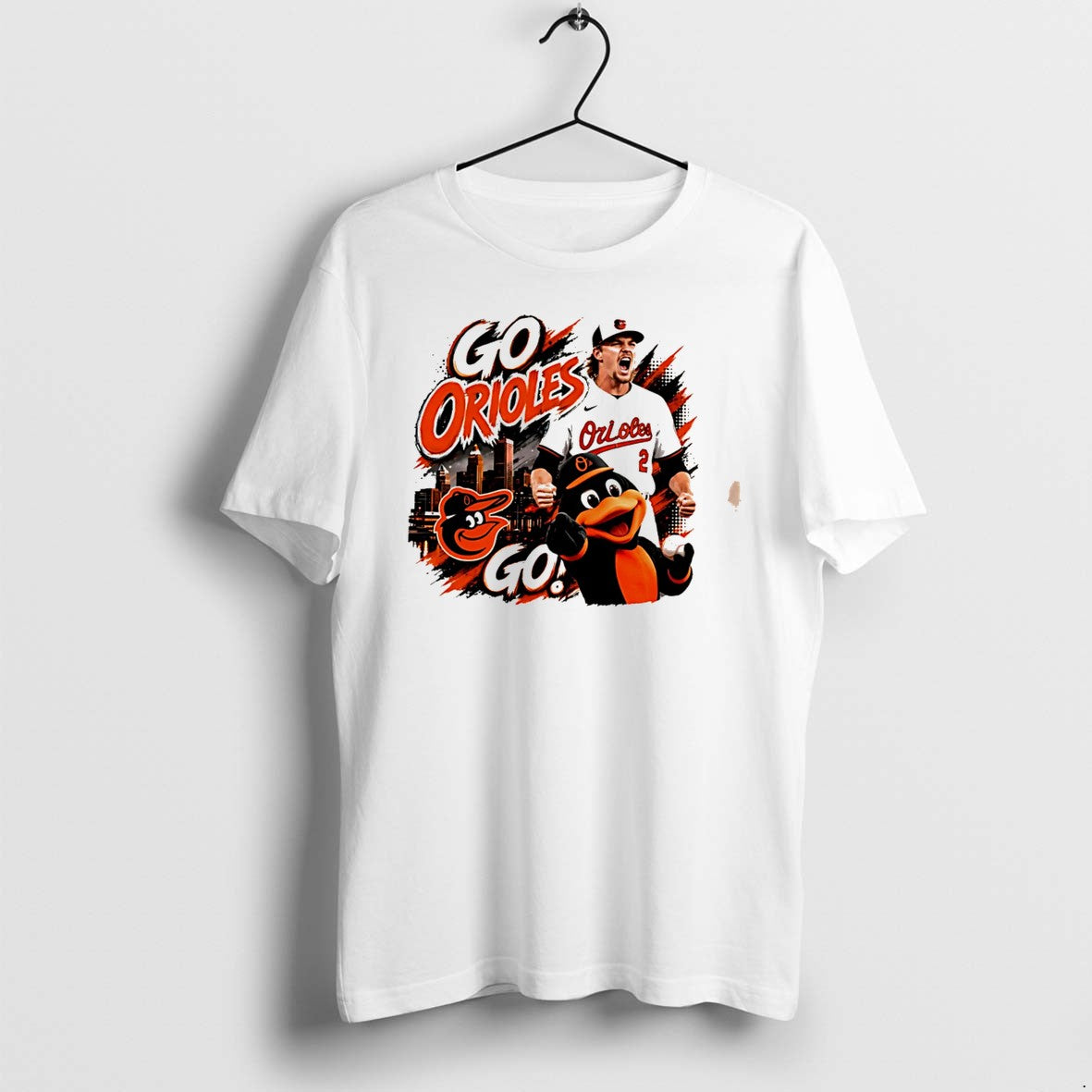 Original Baltimore Orioles Go Orioles Mascot Graphic Tee Tshirts Jpg