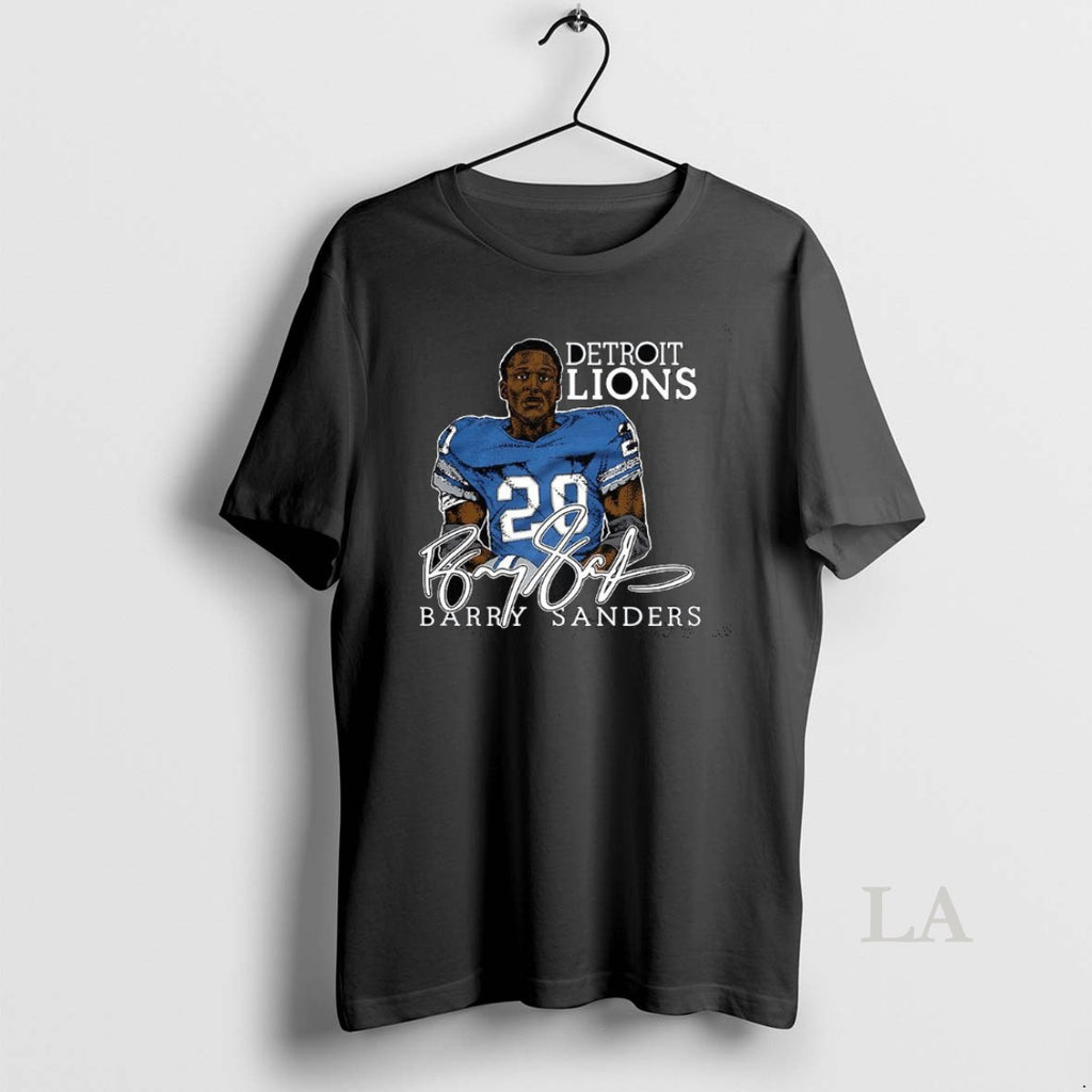 Original Barry Sanders Detroit Lions Football Retired Player Classic Caricature Signature