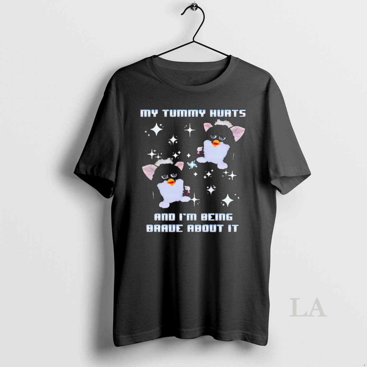 Original Black White Furby Sparkles My Tummy Hurts And Im Being Brave