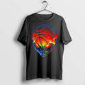 Original Colorful Flaming Alien Basketball Graphic Tee Tshirts Jpg