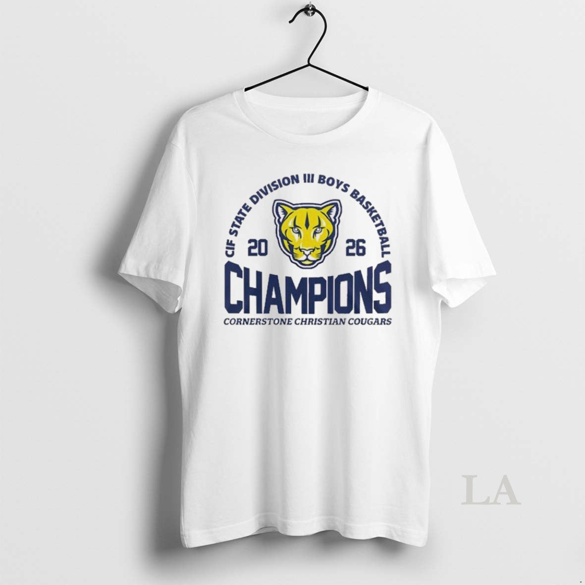 Original Cornerstone Christian Cougars 2026 Cif State Division Iii Boys Basketball Champions