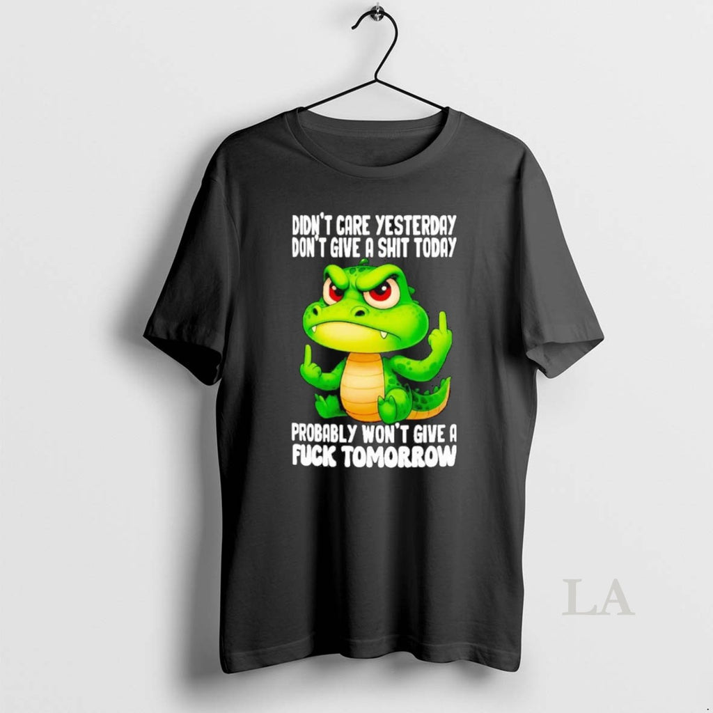 Original Crocodile Middle Finger Didnt Care Yesterday Fuck Tomorrow