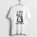 Original Equal Rights Or I Fights Possum Wearing Pride Cape Graphic Tee Tshirts