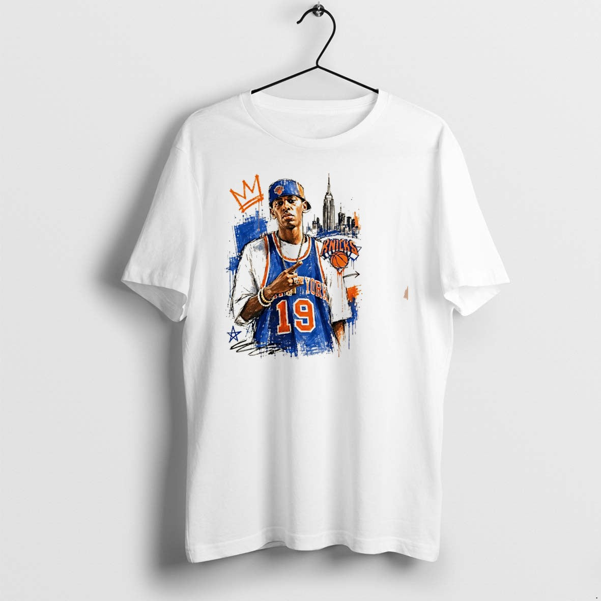 Original Francisco Lindor New York Knicks Jersey And Hat Graphic Tee Tshirts