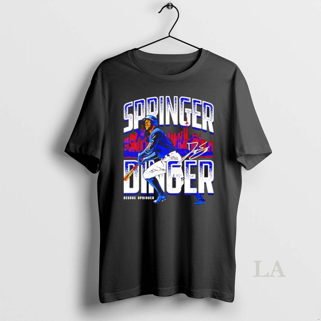 Original George Springer Toronto Blue Jays Mlb Springer Dinger Skyline Signature