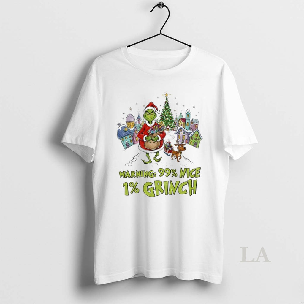 Original Grinch Santa Hat Warning 99 Nice 1 Grinch Merry Christmas