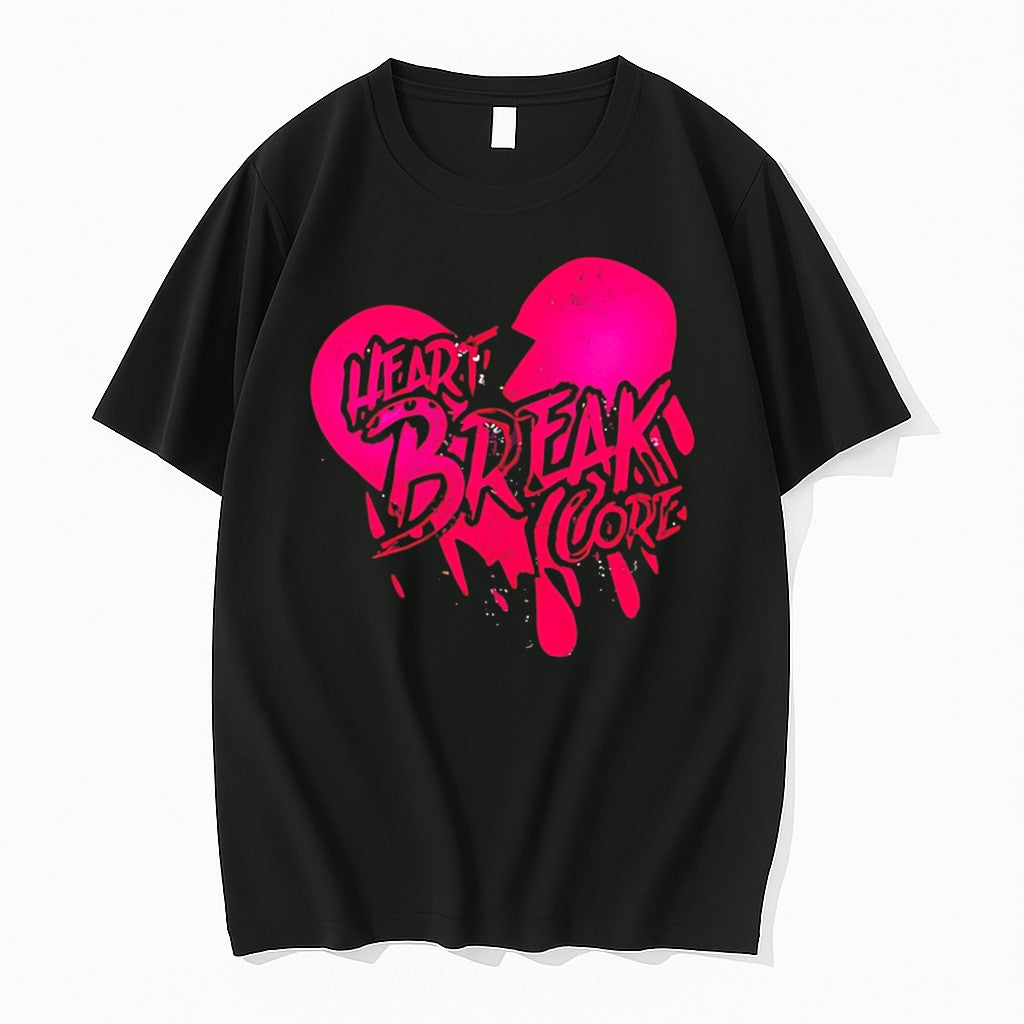 Original Heart Break Core Chazza Mckenzie Neon Pink Heart Graphic Tee Tshirts