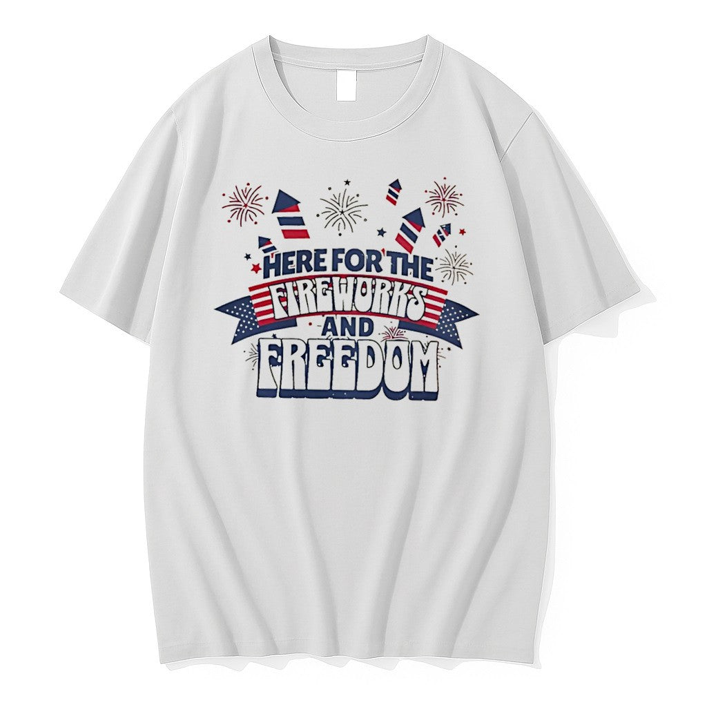 Original Here For The Fireworks And Freedom Firework Graphic Tee Tshirts Jpg