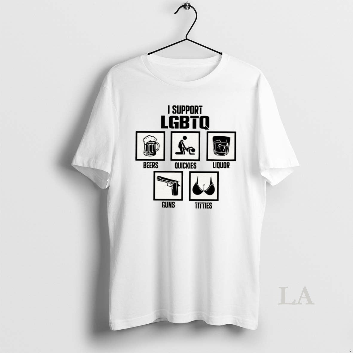 Original I Support Lgbtq Beers Quickies Liquor Guns Titties Pride Month Graphic