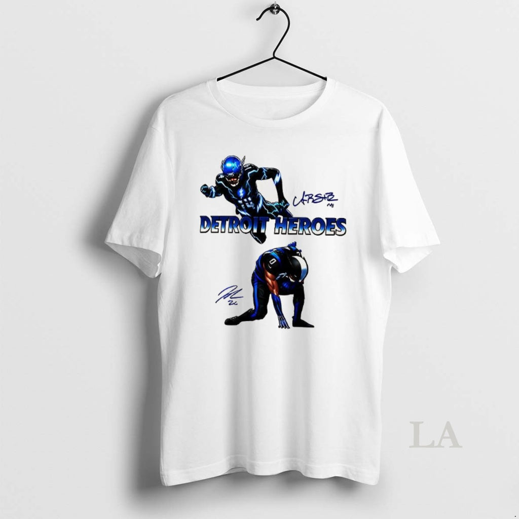Original Jahmyr Gibbs And Amon Ra St Brown Detroit Heroes Signature