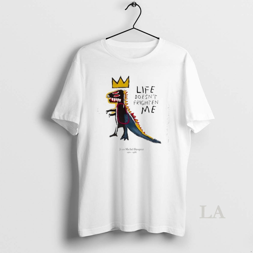 Original Jean Michel Basquiat Dinosaur Life Doesnt Frighten Me