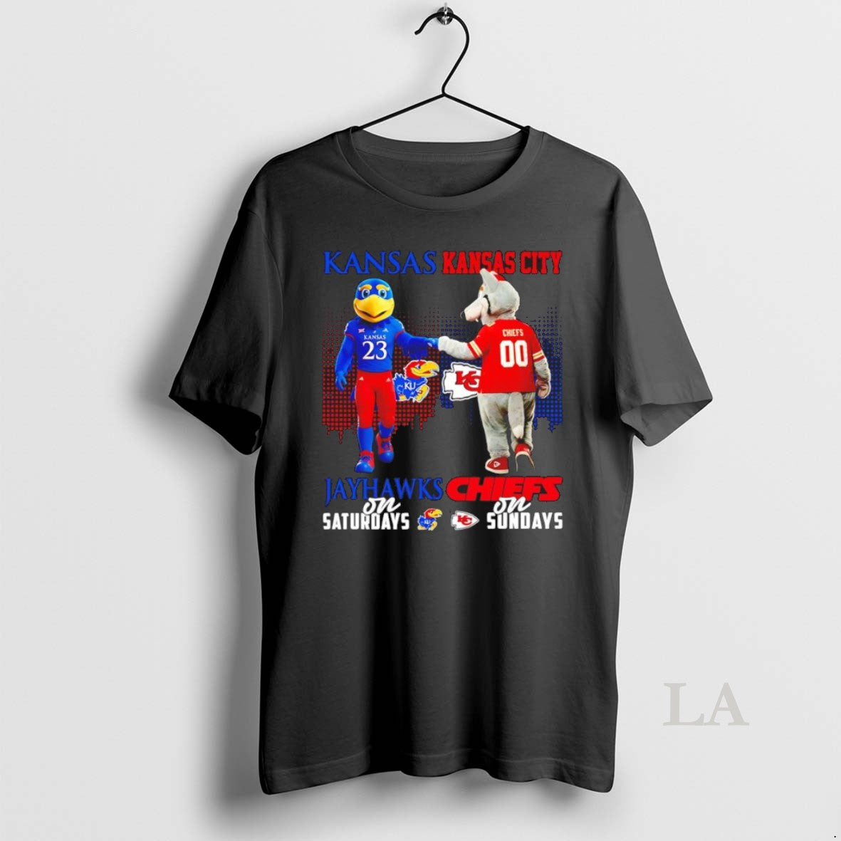 Original Kansas Jayhawks On Saturdays Touch Hand Kansas City Chiefs On Sundays Mascot