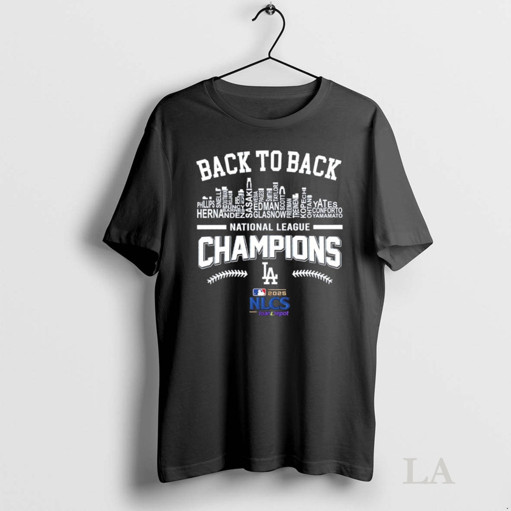Original La Dodgers Back To Back 2025 Nlcs Players Names City Skyline