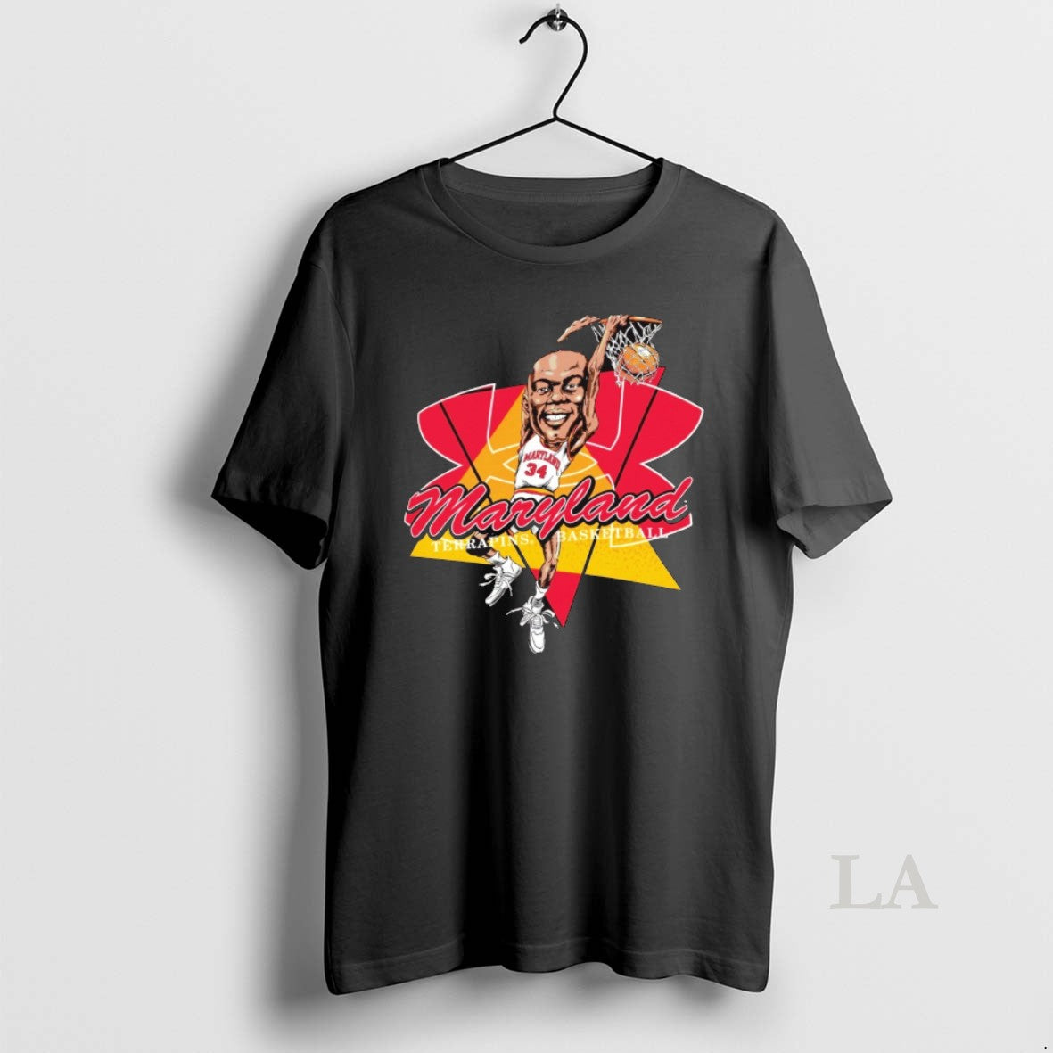 Original Len Bias Maryland Terrapins Mens Basketball Player Graphic Caricature
