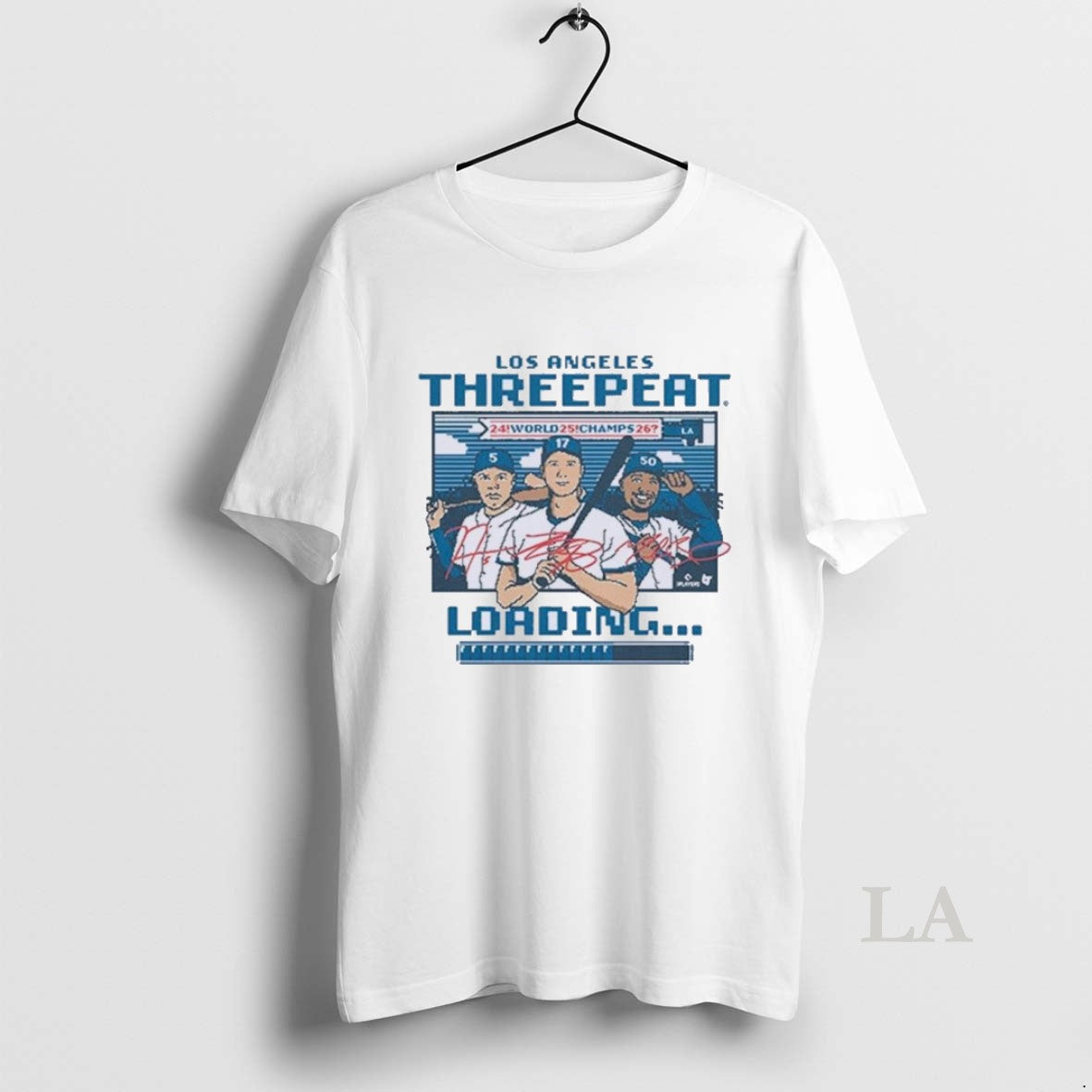 Original Los Angeles Baseball Threepeat Loading Caricature