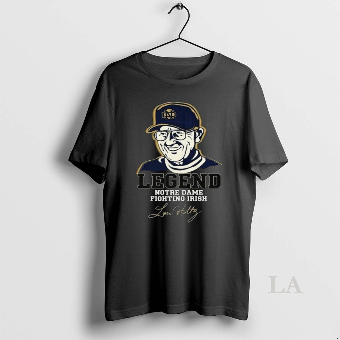 Original Lou Holtz Coach Legend Notre Dame Fighting Irish Football Signature Long Sleve