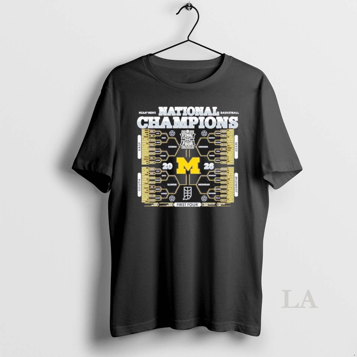Original Michigan Wolverines 2026 Ncaa Mens Basketball National Champions Bracket