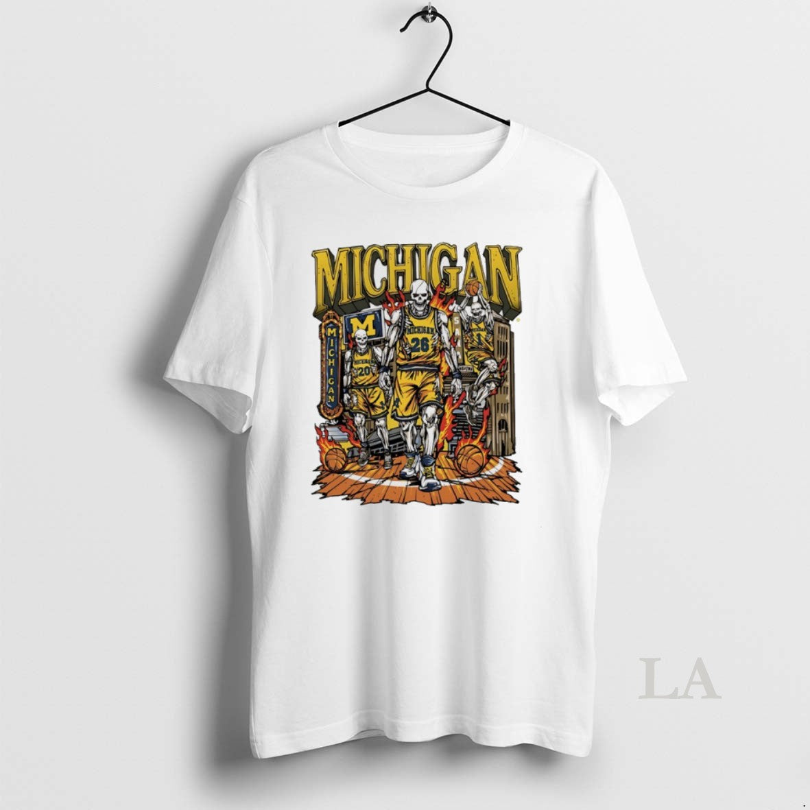 Original Michigan Wolverines Basketball Skelly Graphic