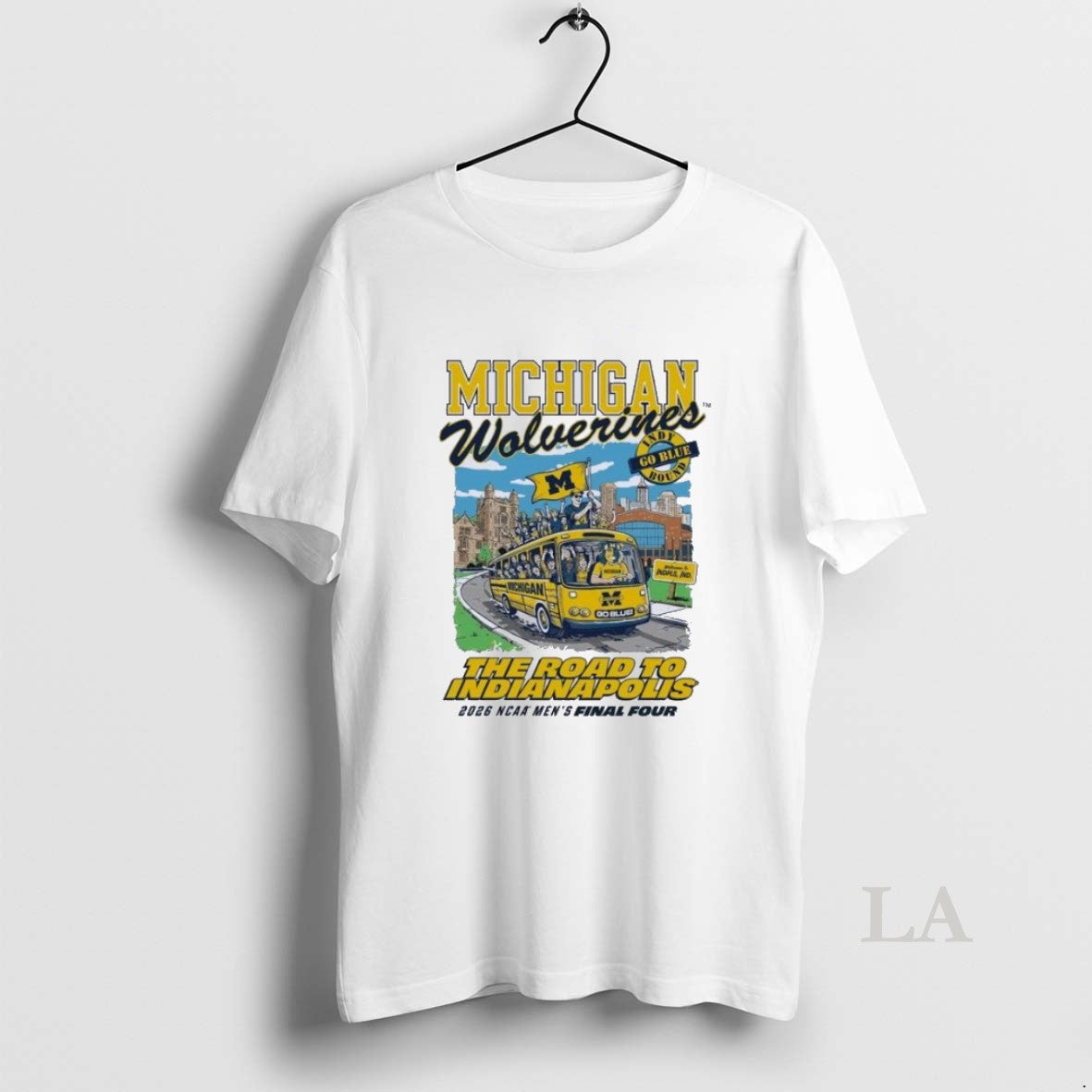 Original Michigan Wolverines Mens Basketball Final Four Indy Bound Mascot Bus