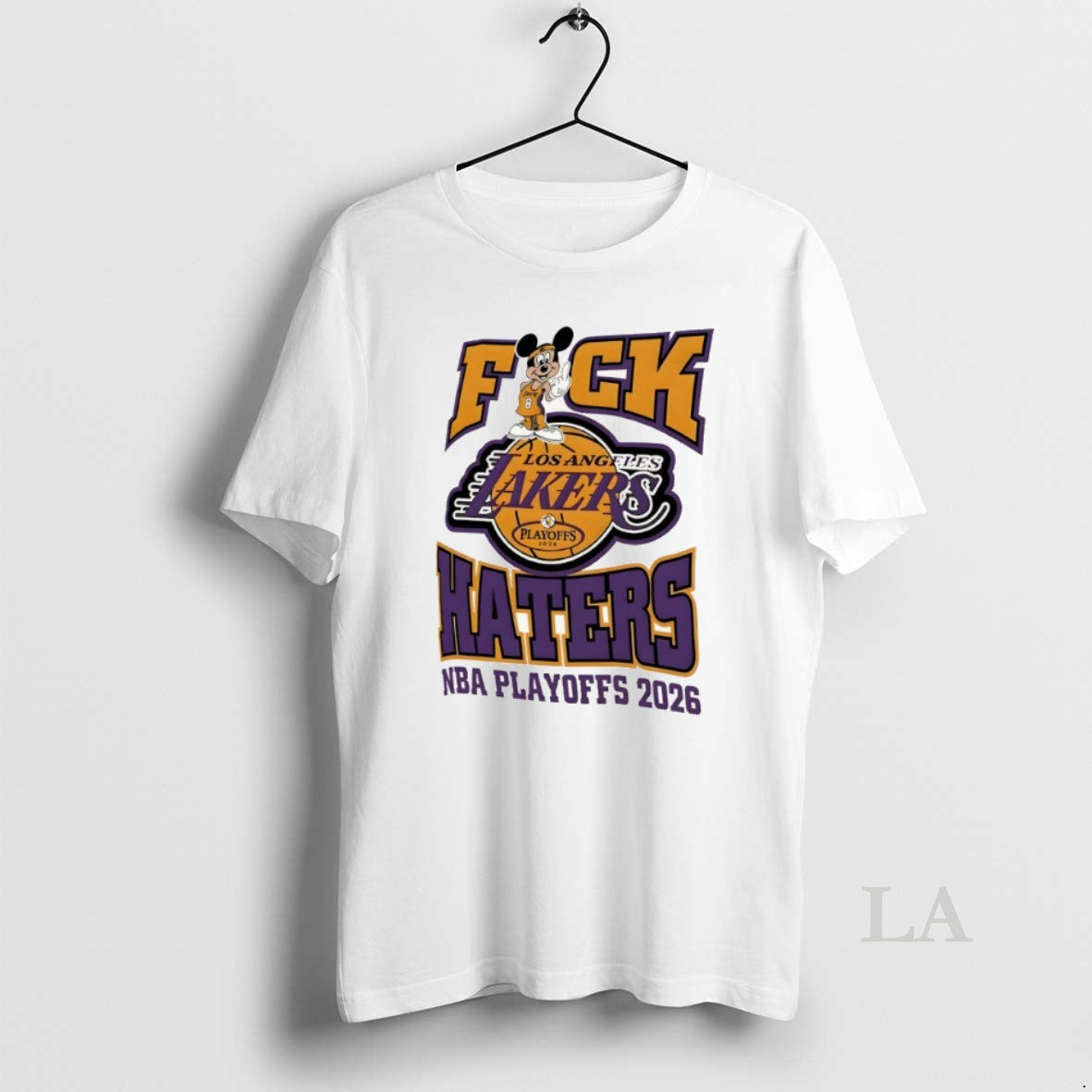 Original Mickey Mouse Middle Finger Fuck Los Angeles Lakers Playoffs 2026