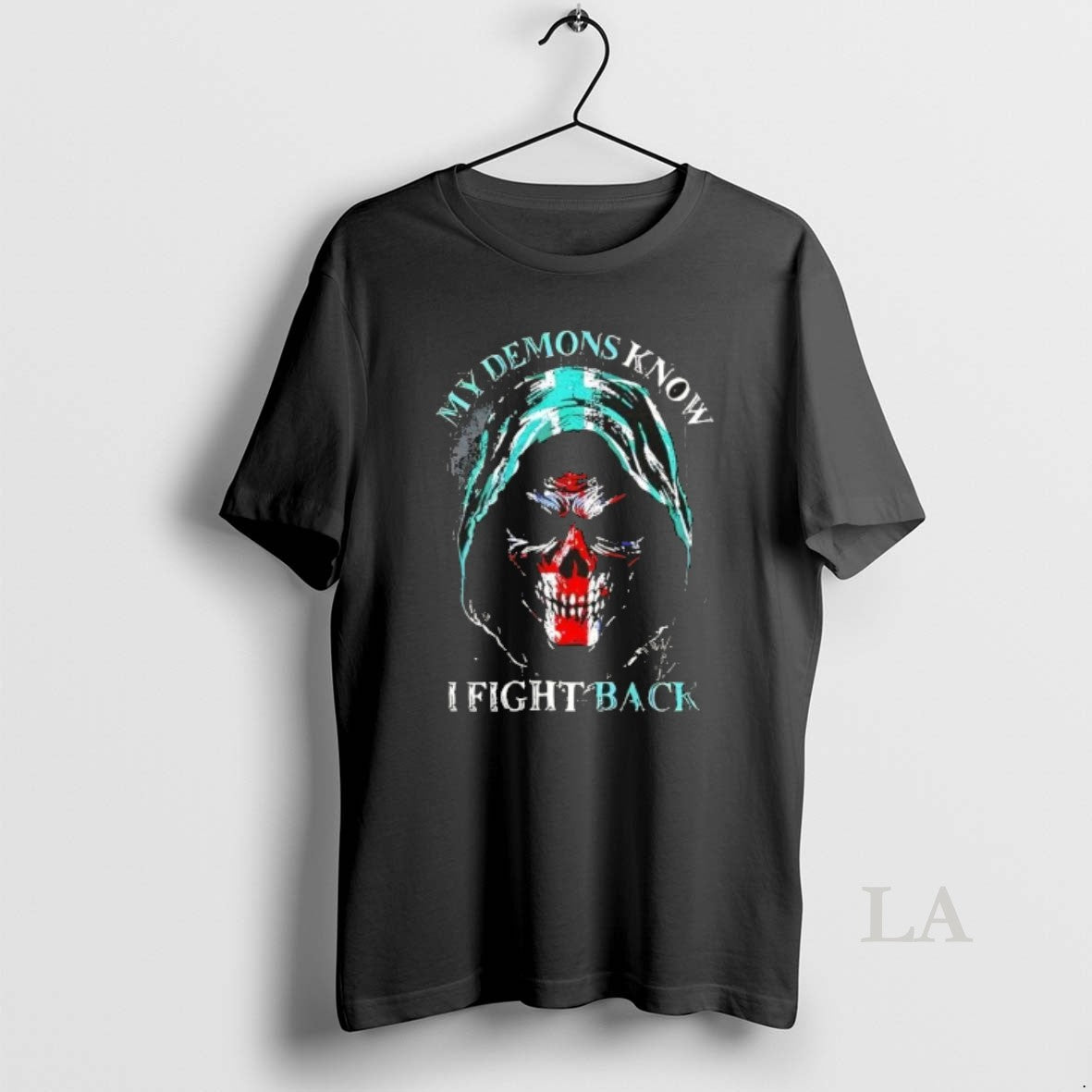 Original My Demons Know I Fight Back Skull