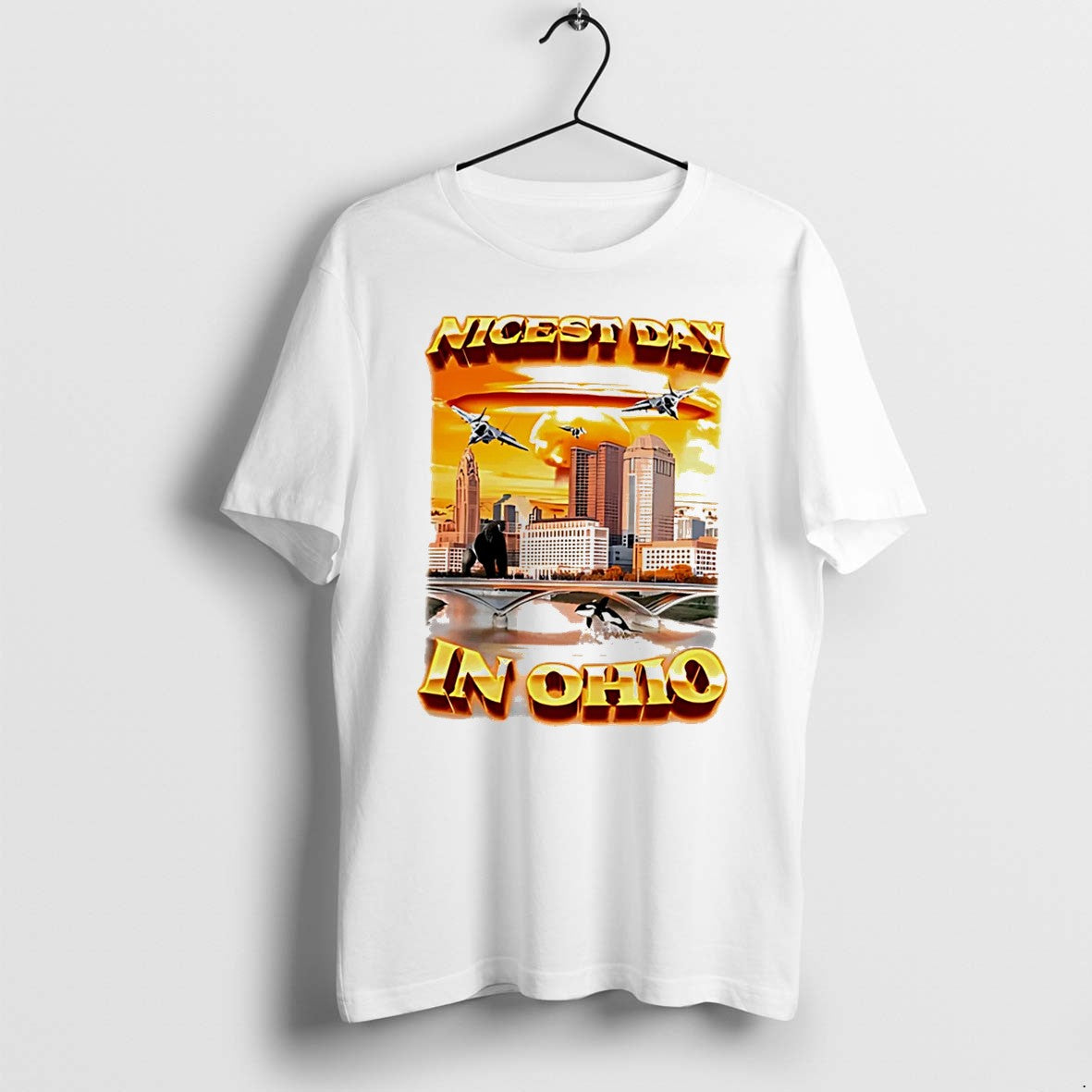 Original Nicest Day In Ohio Cityscape Scene Graphic Tee Tshirts Jpg