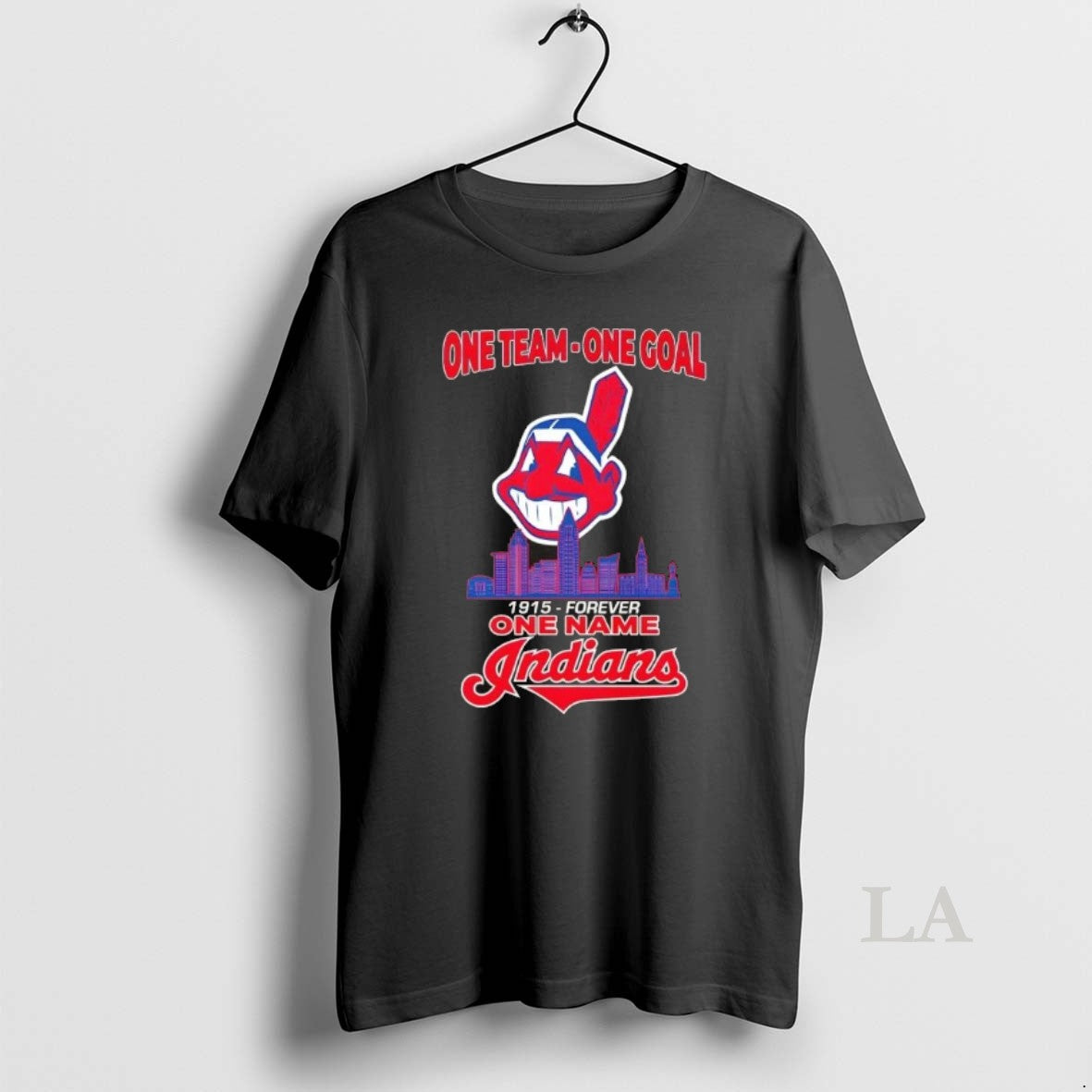 Original One Team One Goal 1915 Forever One Name Indians City Skyline