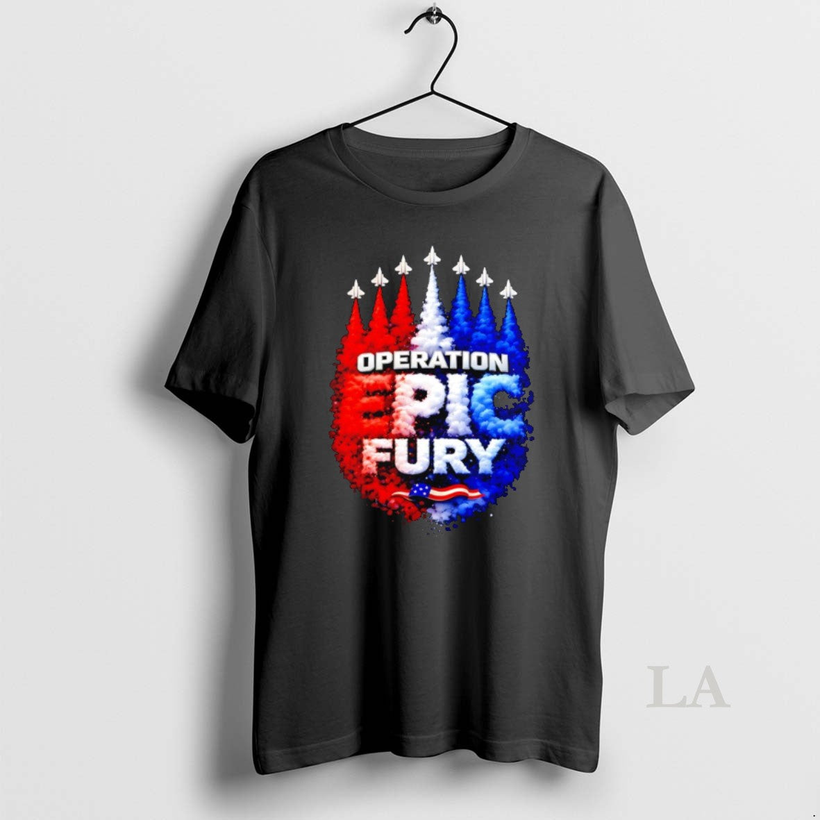 Original Operation Epic Fury Aircraft Creating Smoke To Form The Us Flag Patriotic Retro
