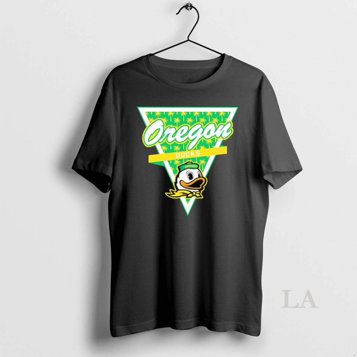 Original Oregon Ducks Football Palm Tree Pattern Inside A Triangle Logo