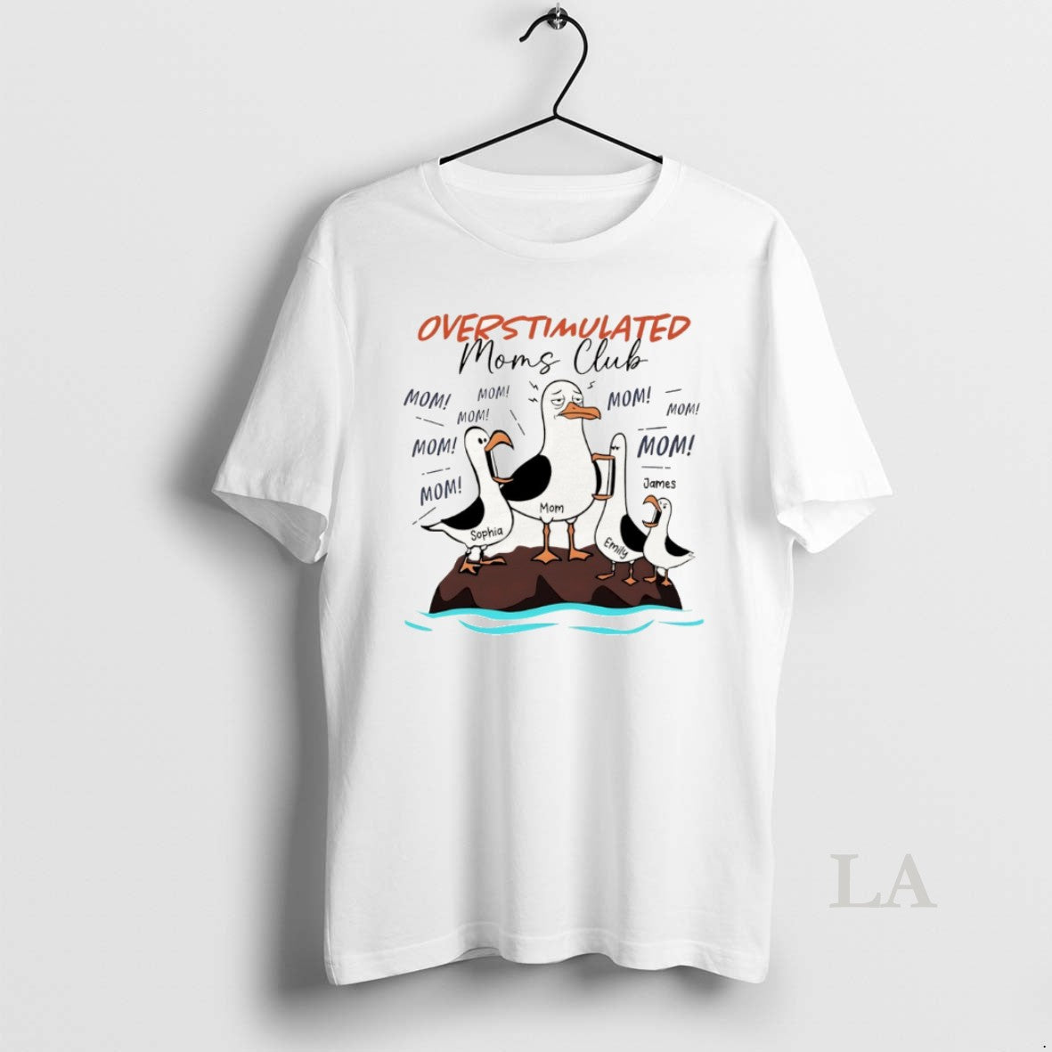 Original Overstimulated Moms Club Seagull Mom Mom Mom Personalized