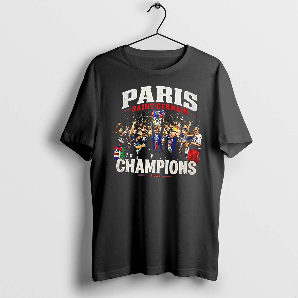 Original Paris Saint Germain Champions 2026 Celebrating Victory Graphic Tee Tshirts