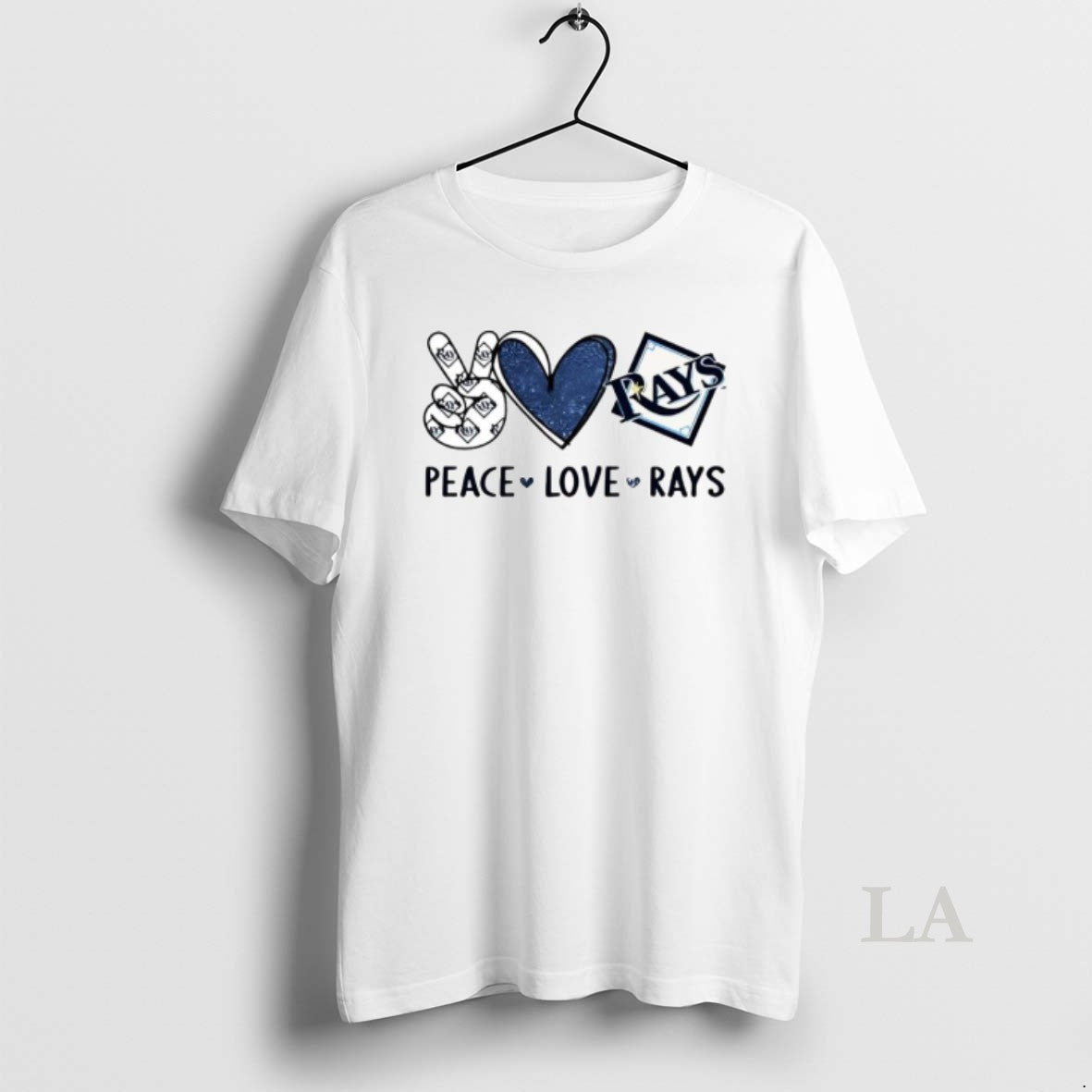 Original Peace Love Rays Tampa Bay Baseball Fan Graphic