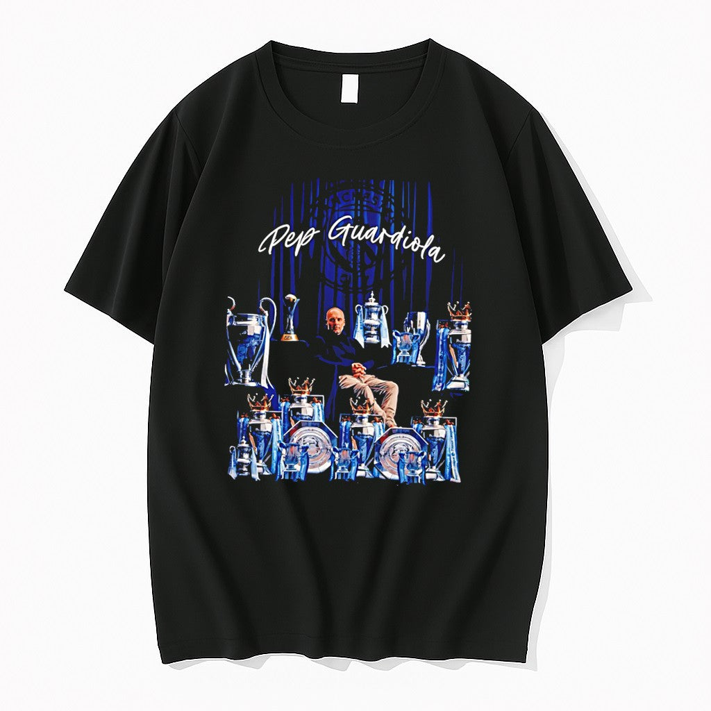 Original Pep Guardiola Manchester City 2026 Champions Trophies Graphic Tee Tshirts