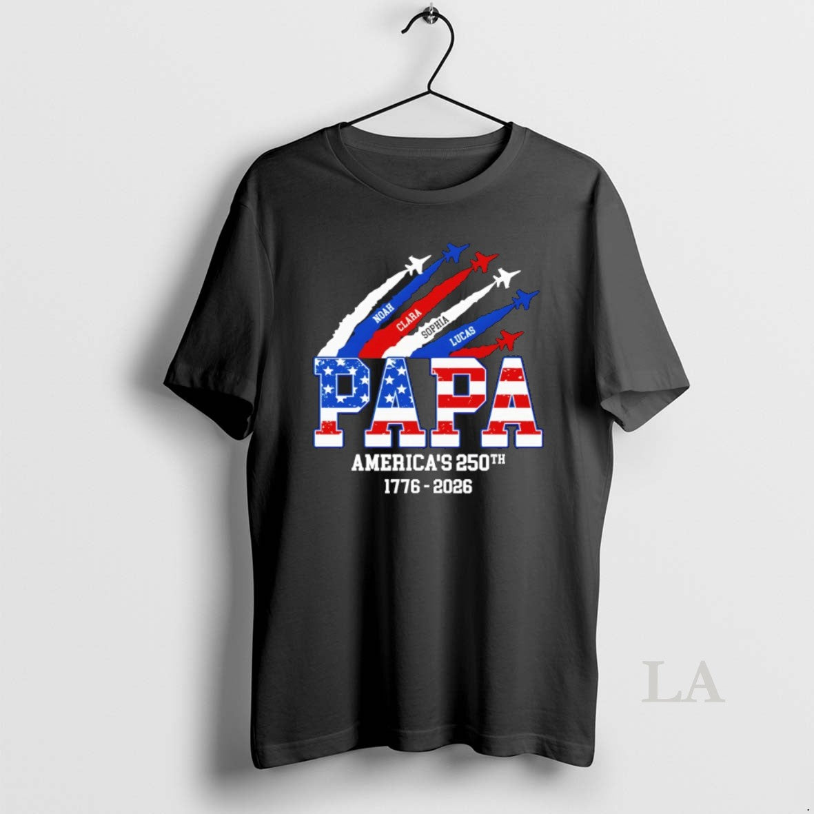 Original Personalized Papa America 250th Anniversary Noah Clara Sophia Lucas 1776 2026