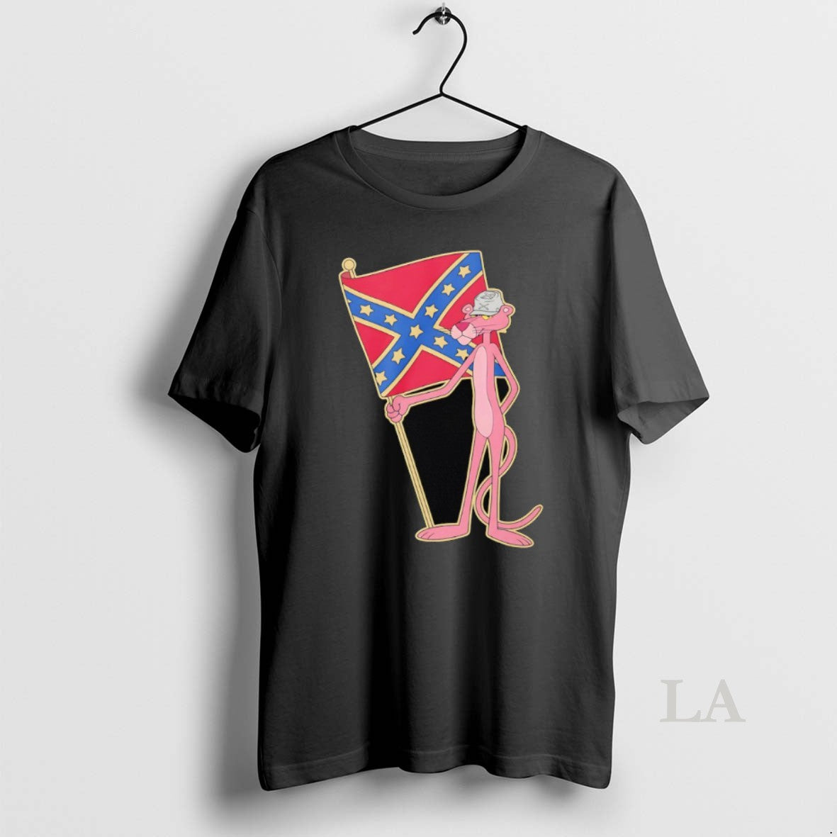 Original Pink Panther Holding Confederate Flag