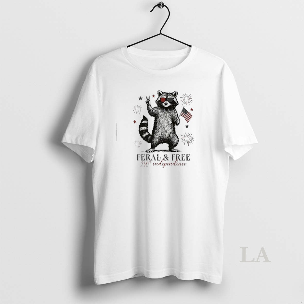 Original Raccoon Feral And Free America 250th Independence