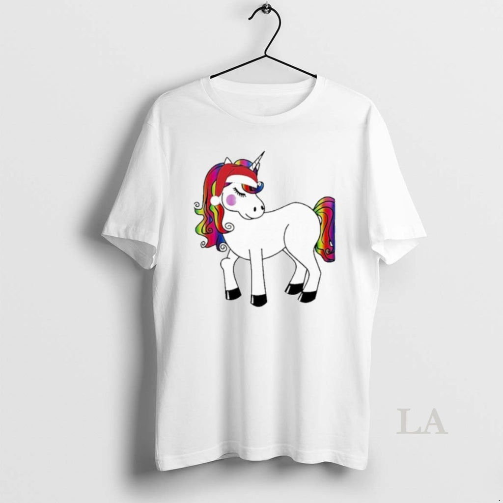 Original Rainbow Mane Christmas Unicorn Santa Hat Christmas