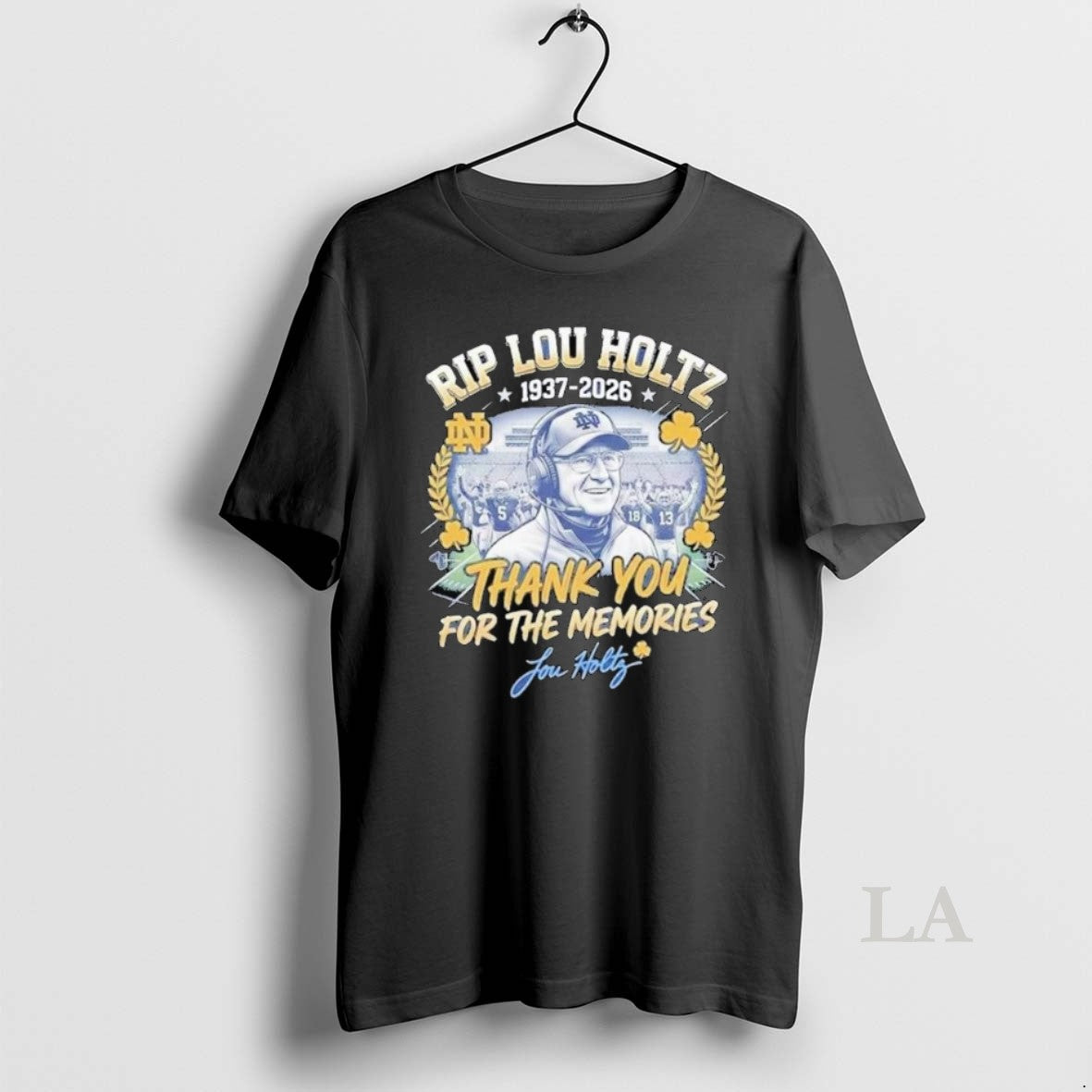 Original Rip Lou Holtz 1937 2026 Thank You For The Memories Signature Long Sleve