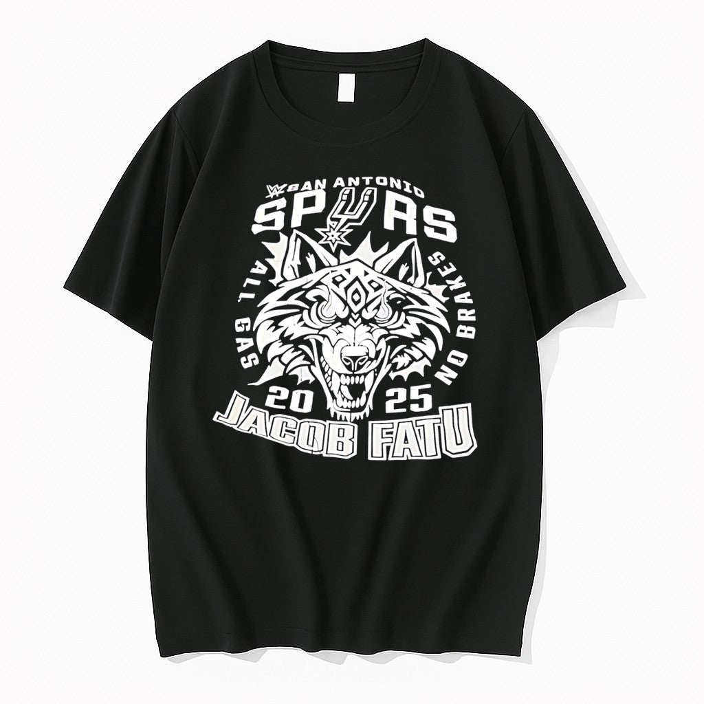 Original San Antonio Spurs Jacob Fatu 2025 Wolf Graphic Tee Tshirts Jpg