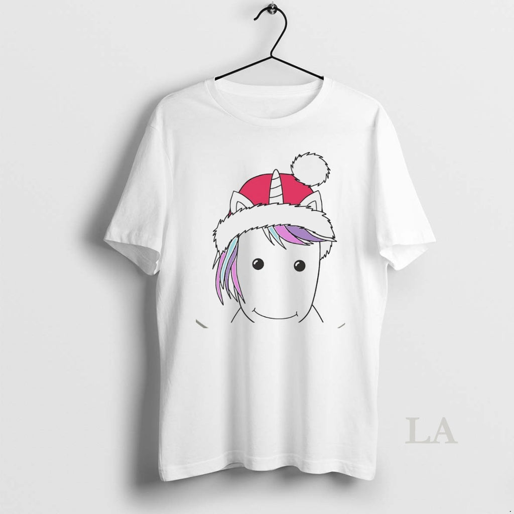 Original Santa Hat Unicorn Minimalist Cute Christmas White